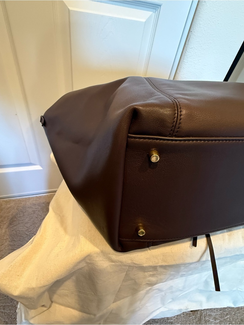 Fabrique Brera Convertible Tote Bag Large Dutch Calfskin & Suede in Mocha & Tan - Picture 8 of 16